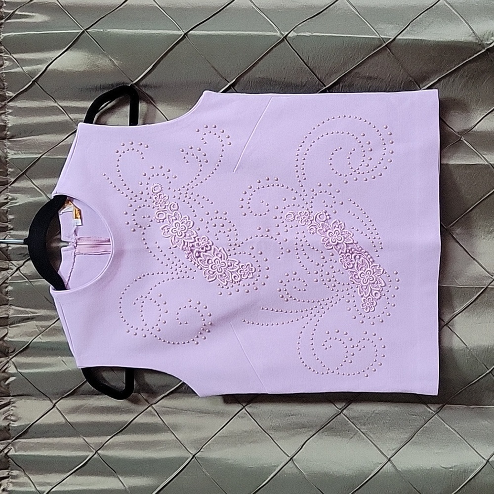 EUC- Vintage 1950-1960's Embellished Poly Knit Sleeveless Shell